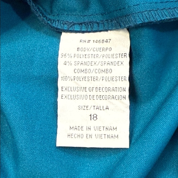 Maya Brooke Embellished Neck Sheath Midi Dress Women’s 18 Teal - Picture 6 of 8